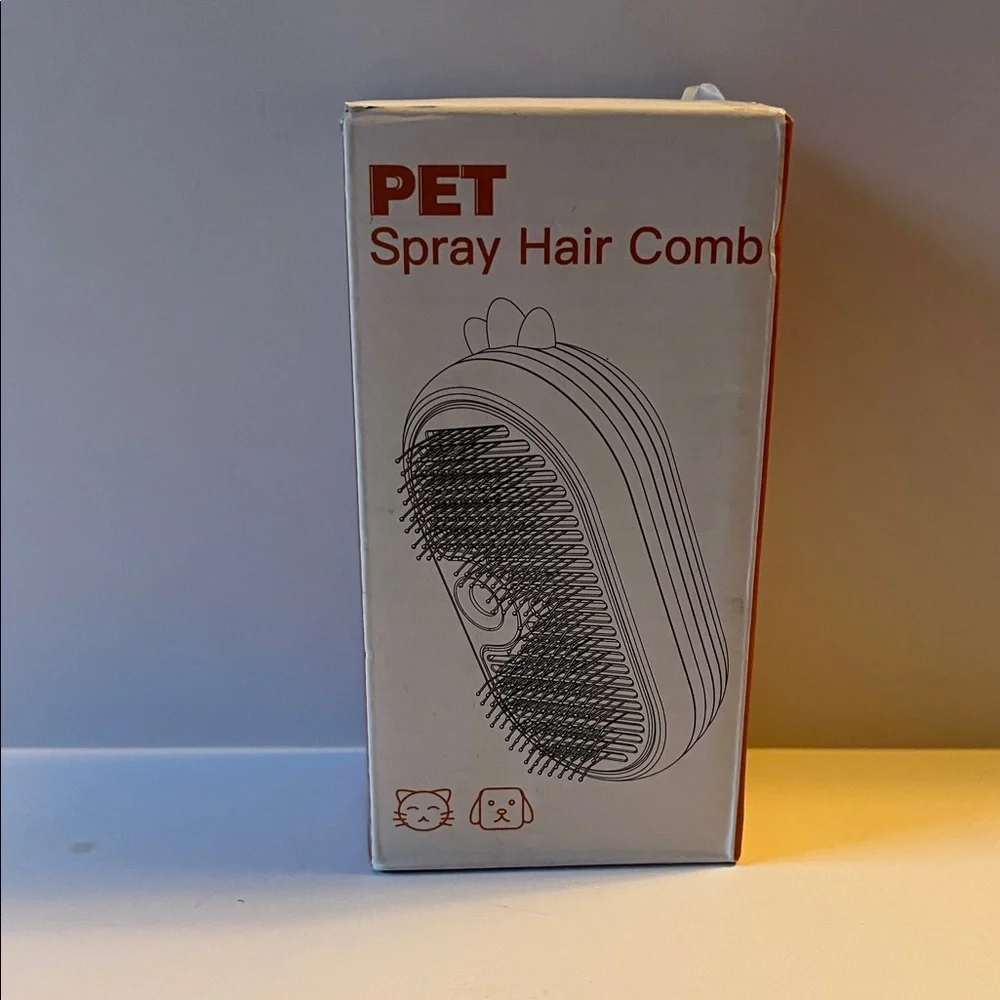 Pet Spray Hair Comb Cat Dog Brush Steam 3-in-1 Long/Short Hair Care Removal NIB
